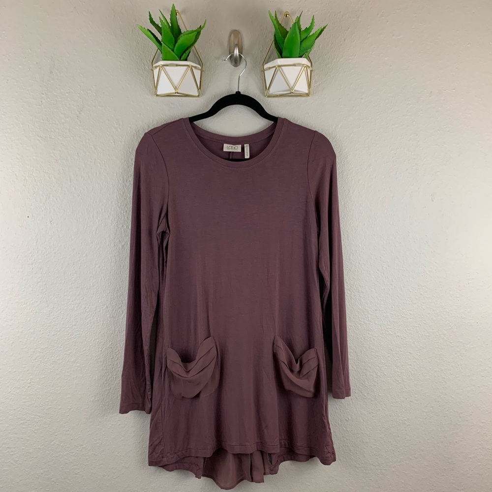 LOGO by Lori Goldstein knit Top Size XS chiffon
